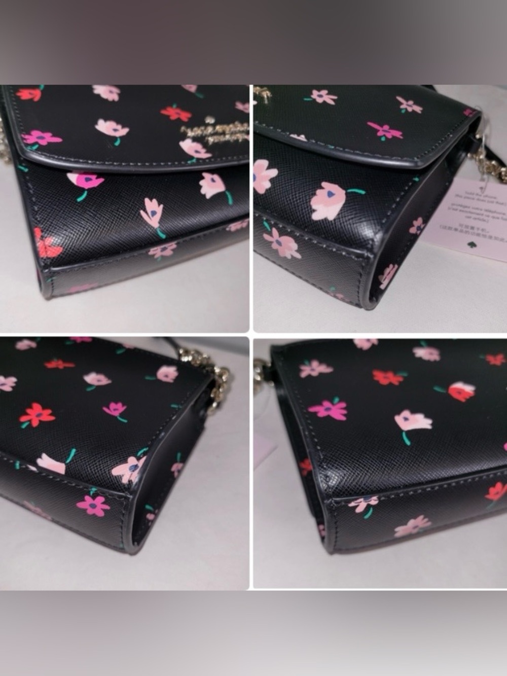 Kate Spade Staci Ditsy Buds Crossbody Bag Built-In Wallet Black Floral WLR00607 - Picture 8 of 16